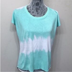 Chloe K Mint Green and White Tie Dye Women's Top XS